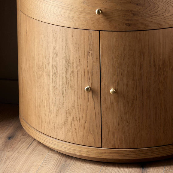 Ashton Nightstand - Cream Marble