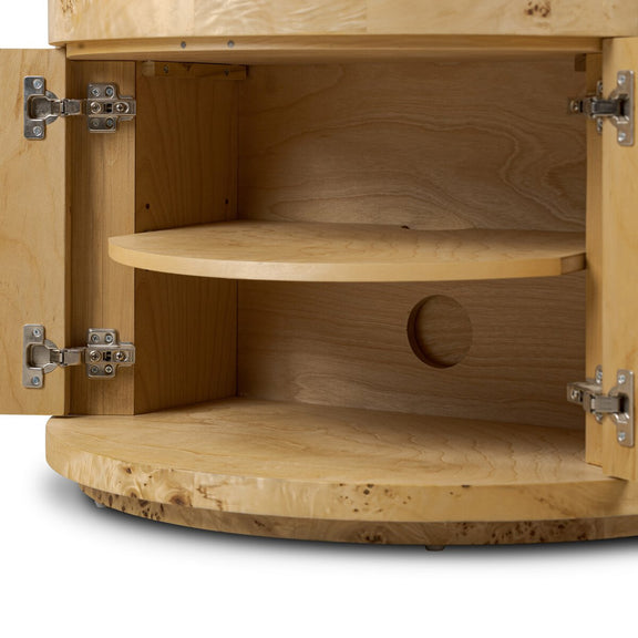 Ashton Nightstand - Natural Poplar Burl