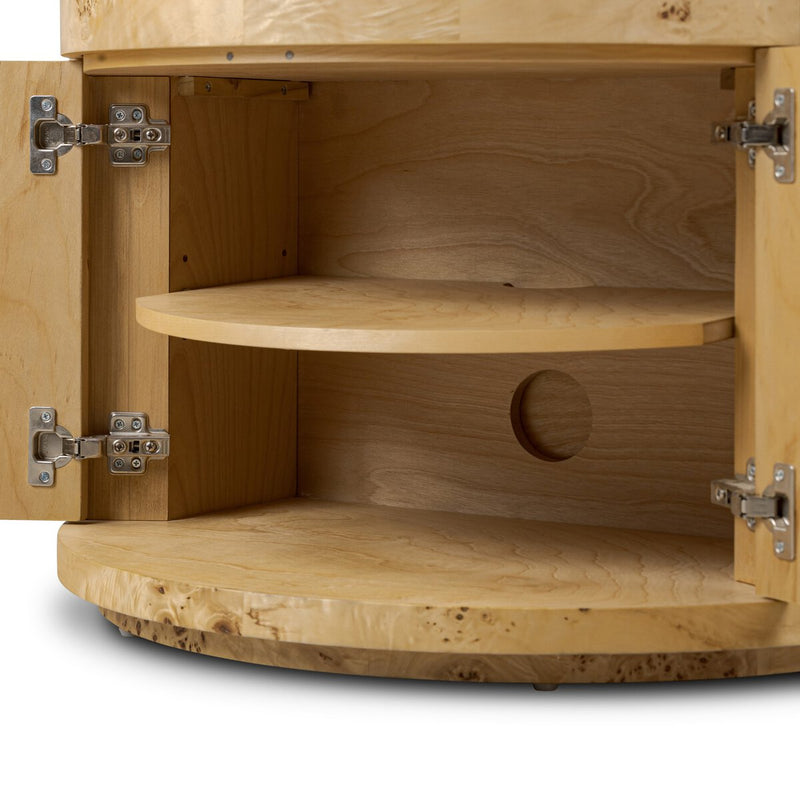 Ashton Nightstand - Natural Poplar Burl