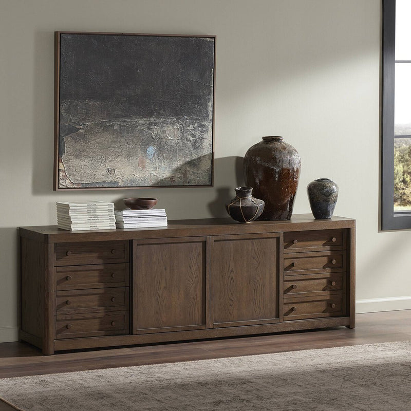 Miko Media Console - Fawn Oak Veneer