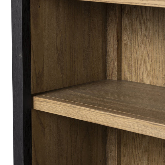 Tolle Bookcase - Drifted Matte Black & Oak Shelves