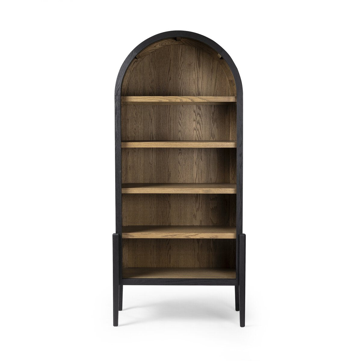 Tolle Bookcase - Drifted Matte Black & Oak Shelves