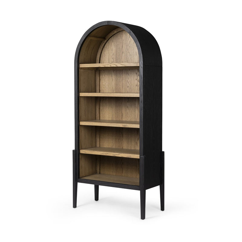 Tolle Bookcase - Drifted Matte Black & Oak Shelves