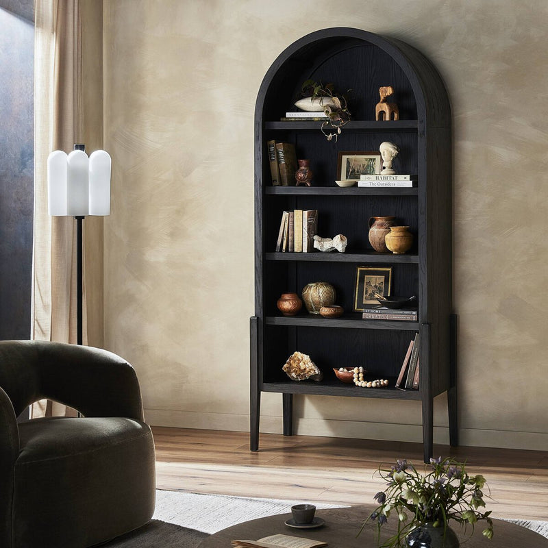 Tolle Bookcase - Drifted Matte Black & Black Shelves