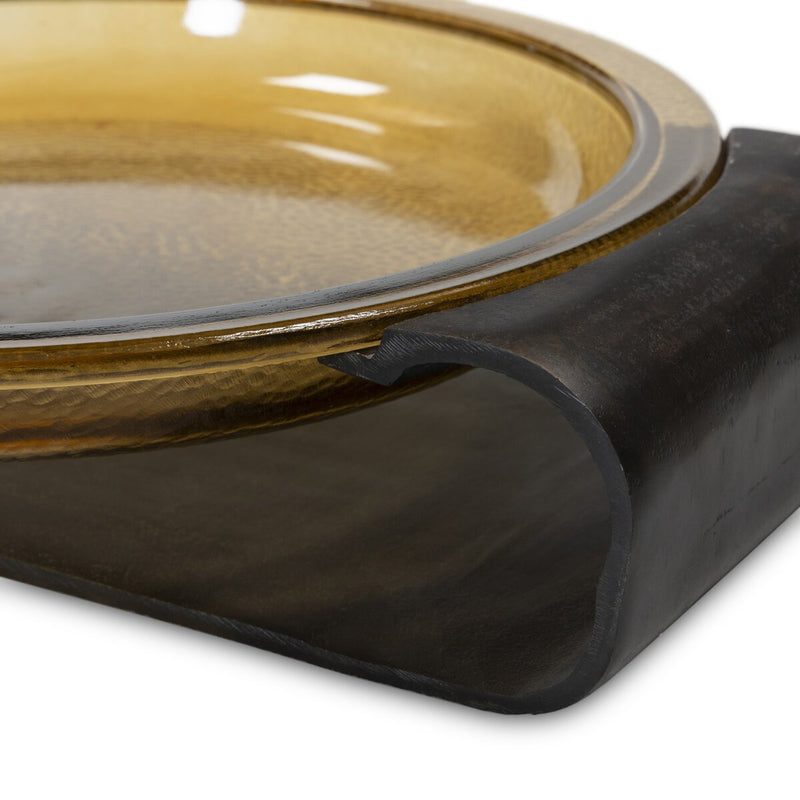Runa Bowl - Amber Cast Glass
