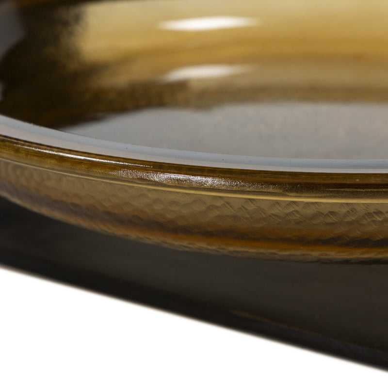 Runa Bowl - Amber Cast Glass