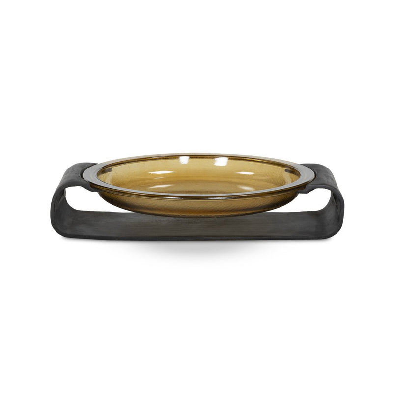 Runa Bowl - Amber Cast Glass