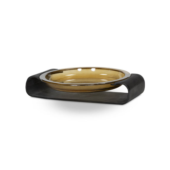 Runa Bowl - Amber Cast Glass