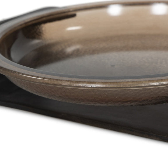 Runa Bowl - Smoked Brown Cast Glass