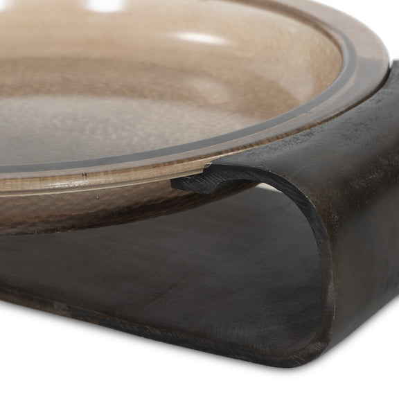 Runa Bowl - Smoked Brown Cast Glass