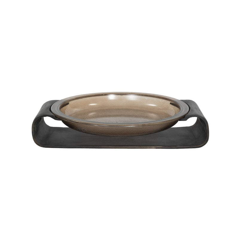 Runa Bowl - Smoked Brown Cast Glass