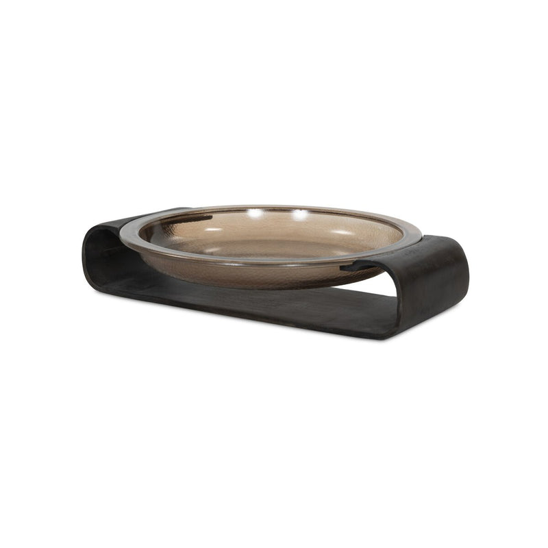 Runa Bowl - Smoked Brown Cast Glass