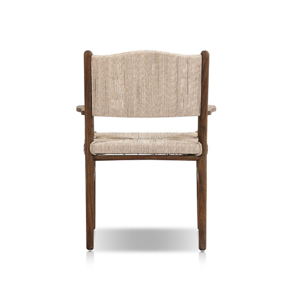 Herrin Outdoor Dining Armchair - Stained Saddle Brown