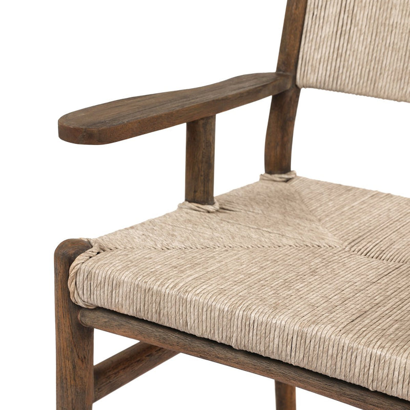 Herrin Outdoor Dining Armchair - Stained Saddle Brown