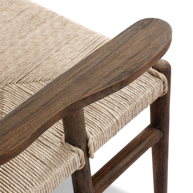 Herrin Outdoor Dining Armchair - Stained Saddle Brown