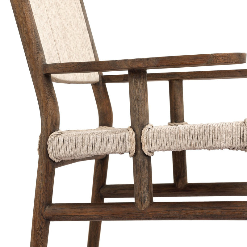 Herrin Outdoor Dining Armchair - Stained Saddle Brown