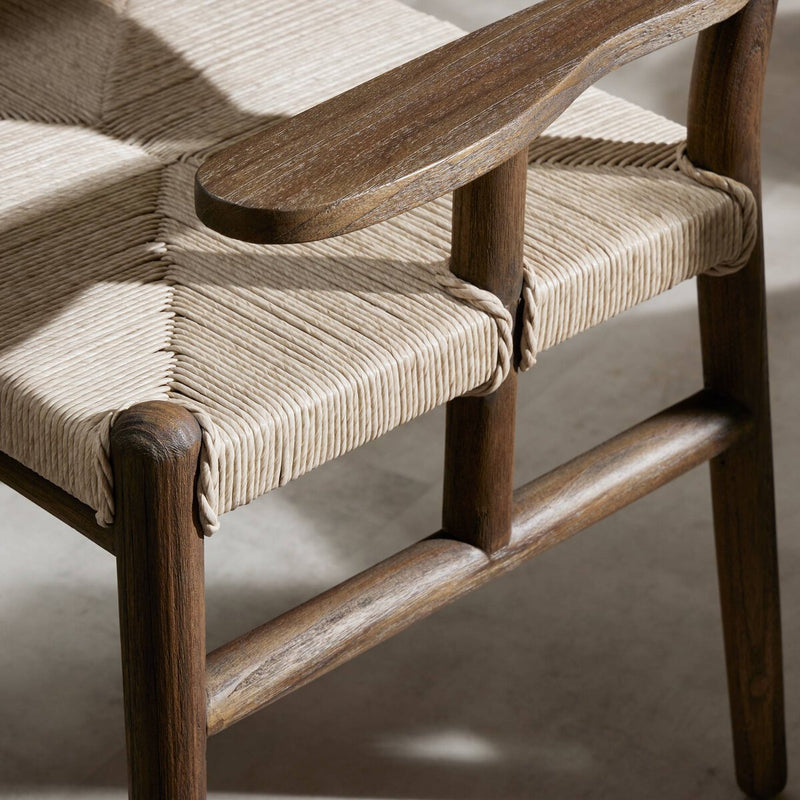 Herrin Outdoor Dining Armchair - Stained Saddle Brown