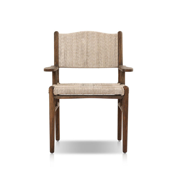 Herrin Outdoor Dining Armchair - Stained Saddle Brown