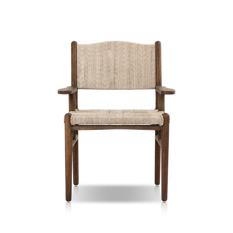 Herrin Outdoor Dining Armchair - Stained Saddle Brown