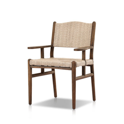 Herrin Outdoor Dining Armchair - Stained Saddle Brown
