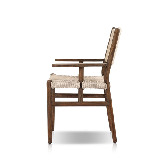 Herrin Outdoor Dining Armchair - Stained Saddle Brown
