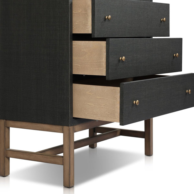 Fiona Tall Dresser - Black Raffia
