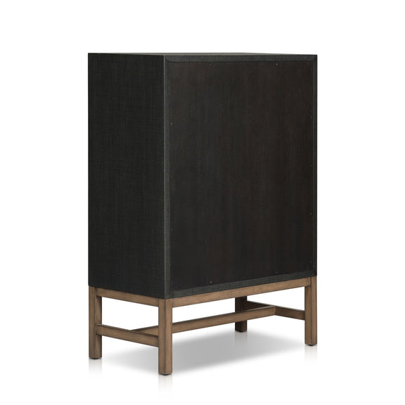 Fiona Tall Dresser - Black Raffia