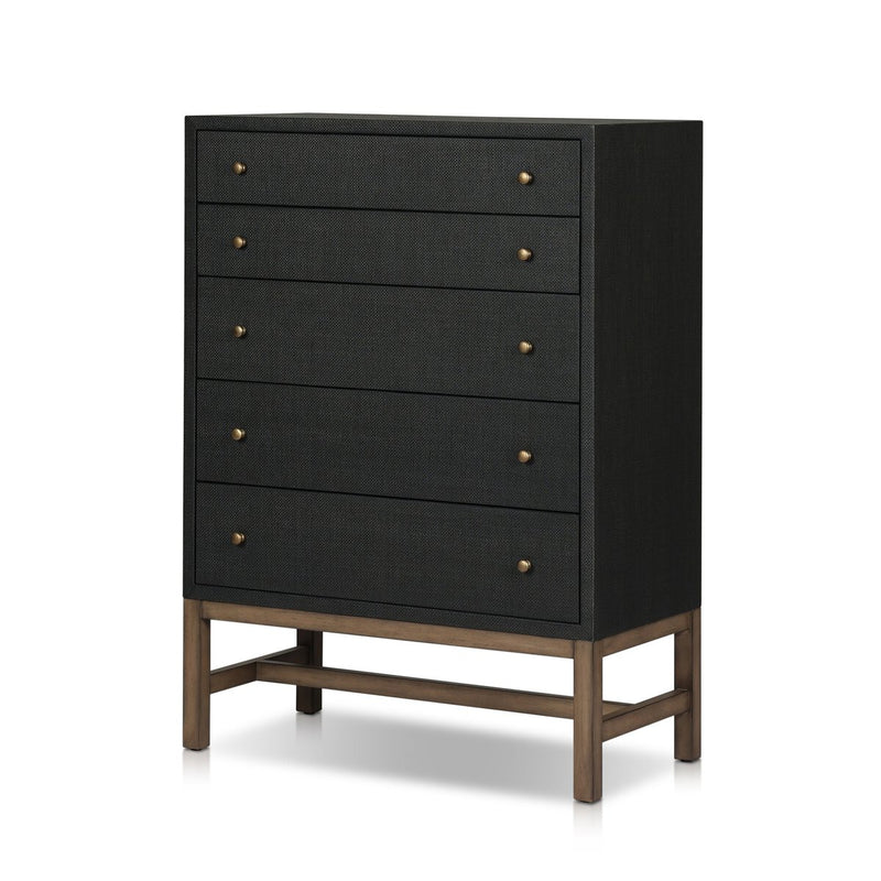 Fiona Tall Dresser - Black Raffia