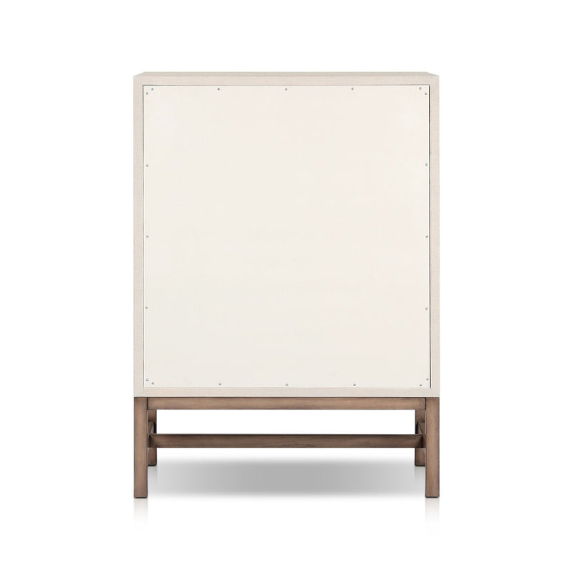 Fiona Tall Dresser - Ivory Painted Raffia