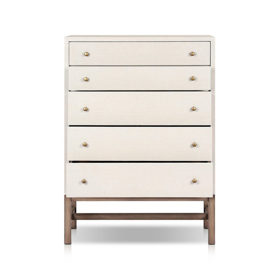 Fiona Tall Dresser - Ivory Painted Raffia
