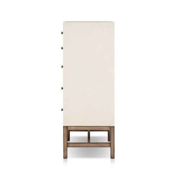 Fiona Tall Dresser - Ivory Painted Raffia