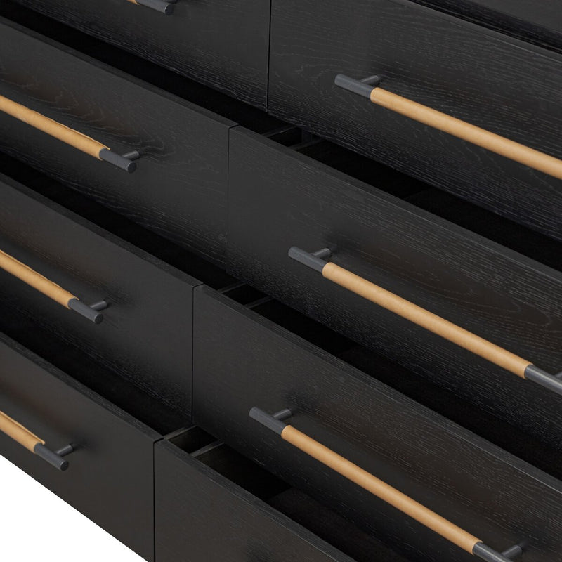 Rosedale 8 Drawer Dresser - Ebony Oak Veneer