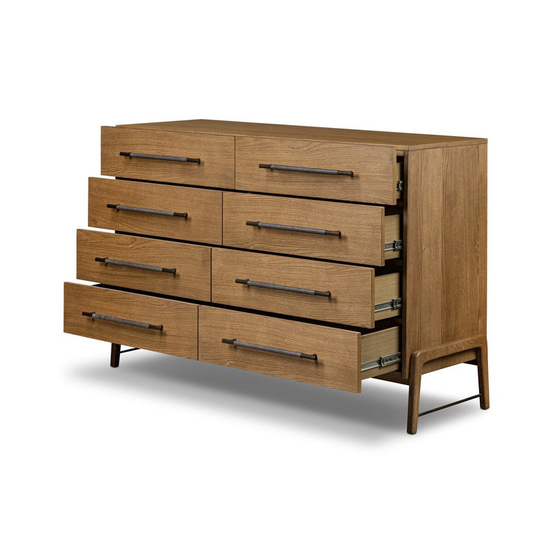 Rosedale 8 Drawer Dresser - Amber Oak Veneer