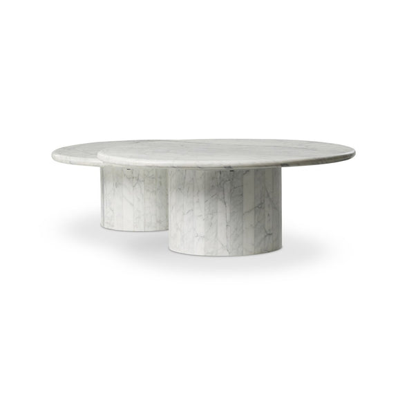 Stuart Nesting Coffee Table Set - White Calacatta Marble