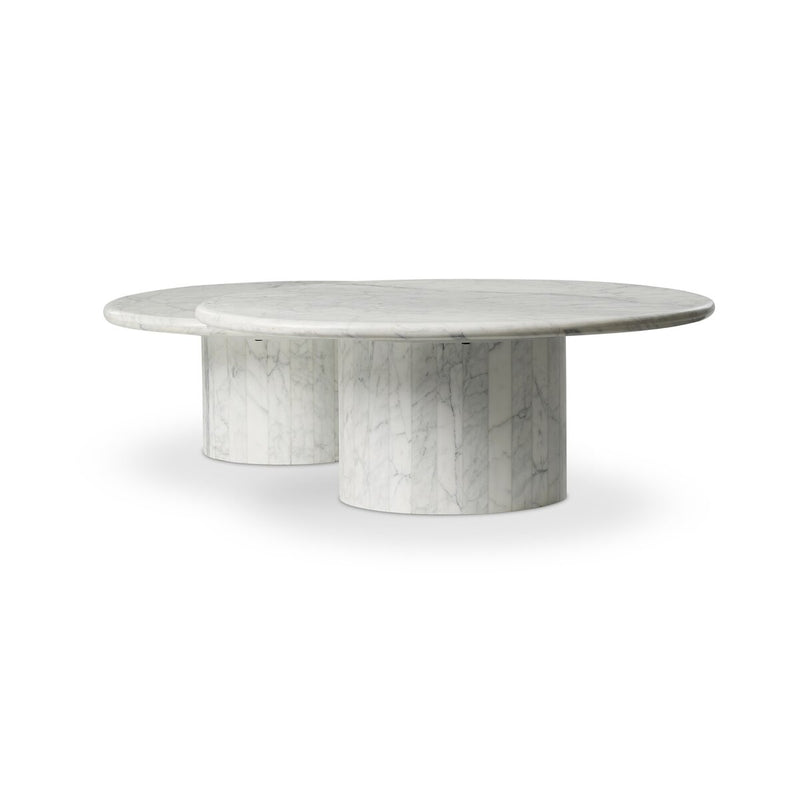 Stuart Nesting Coffee Table Set - White Calacatta Marble
