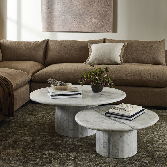 Stuart Nesting Coffee Table Set - White Calacatta Marble