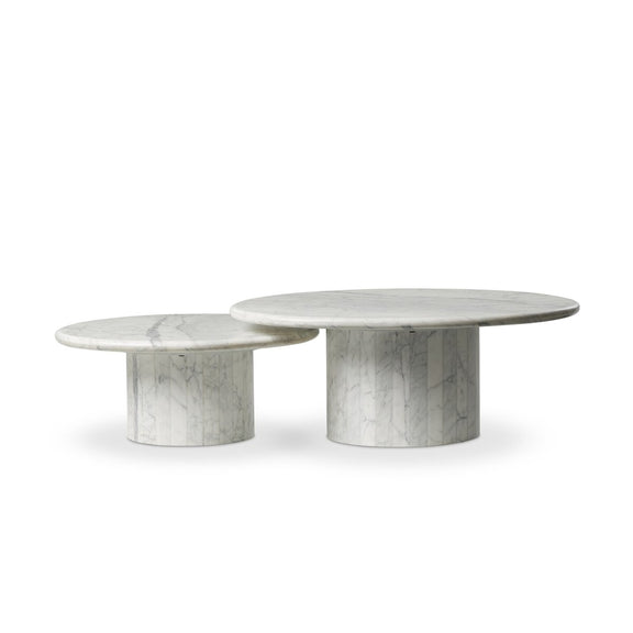 Stuart Nesting Coffee Table Set - White Calacatta Marble