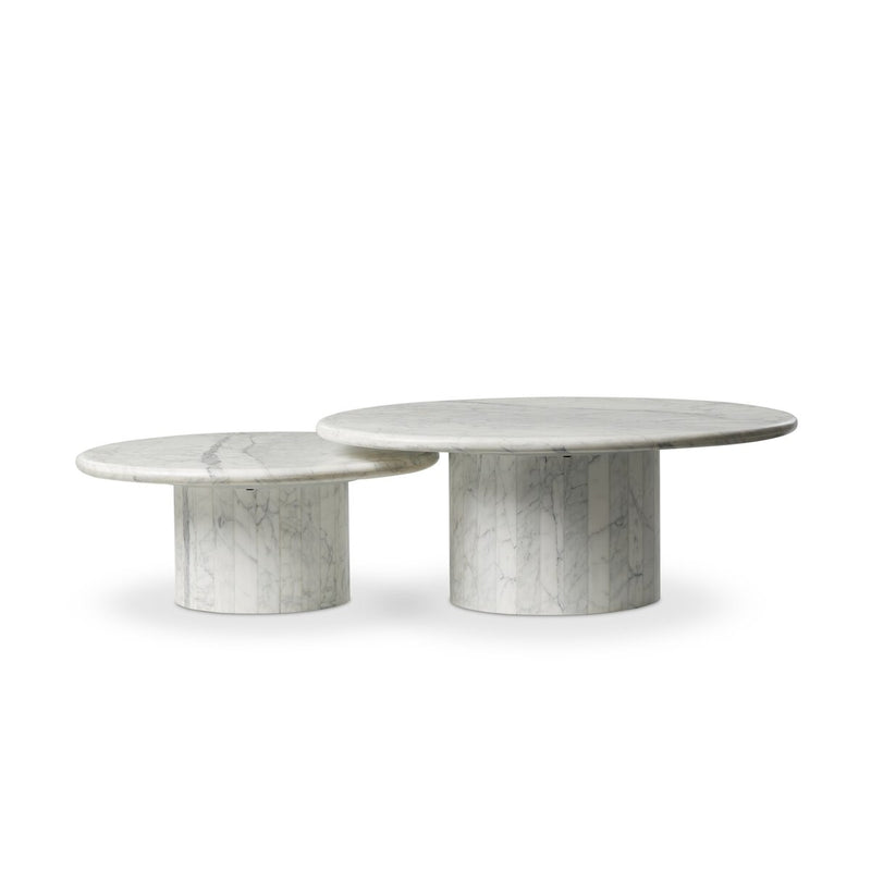 Stuart Nesting Coffee Table Set - White Calacatta Marble