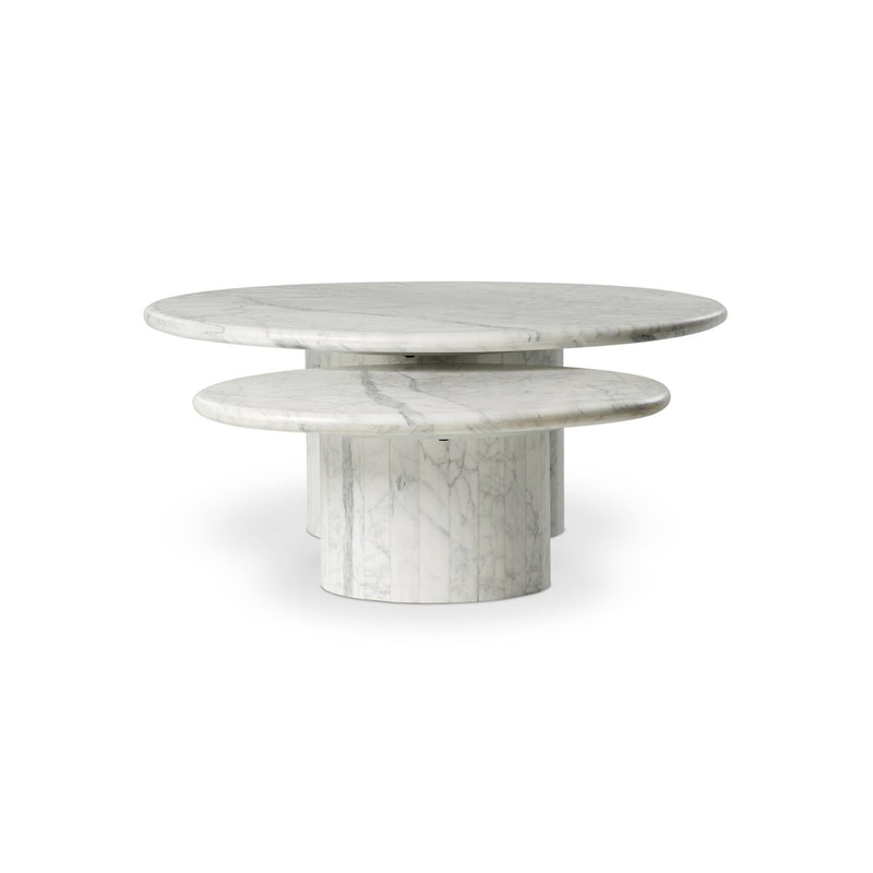 Stuart Nesting Coffee Table Set - White Calacatta Marble