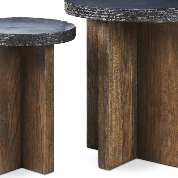 Mezes Nesting End Table - Natural Basalt