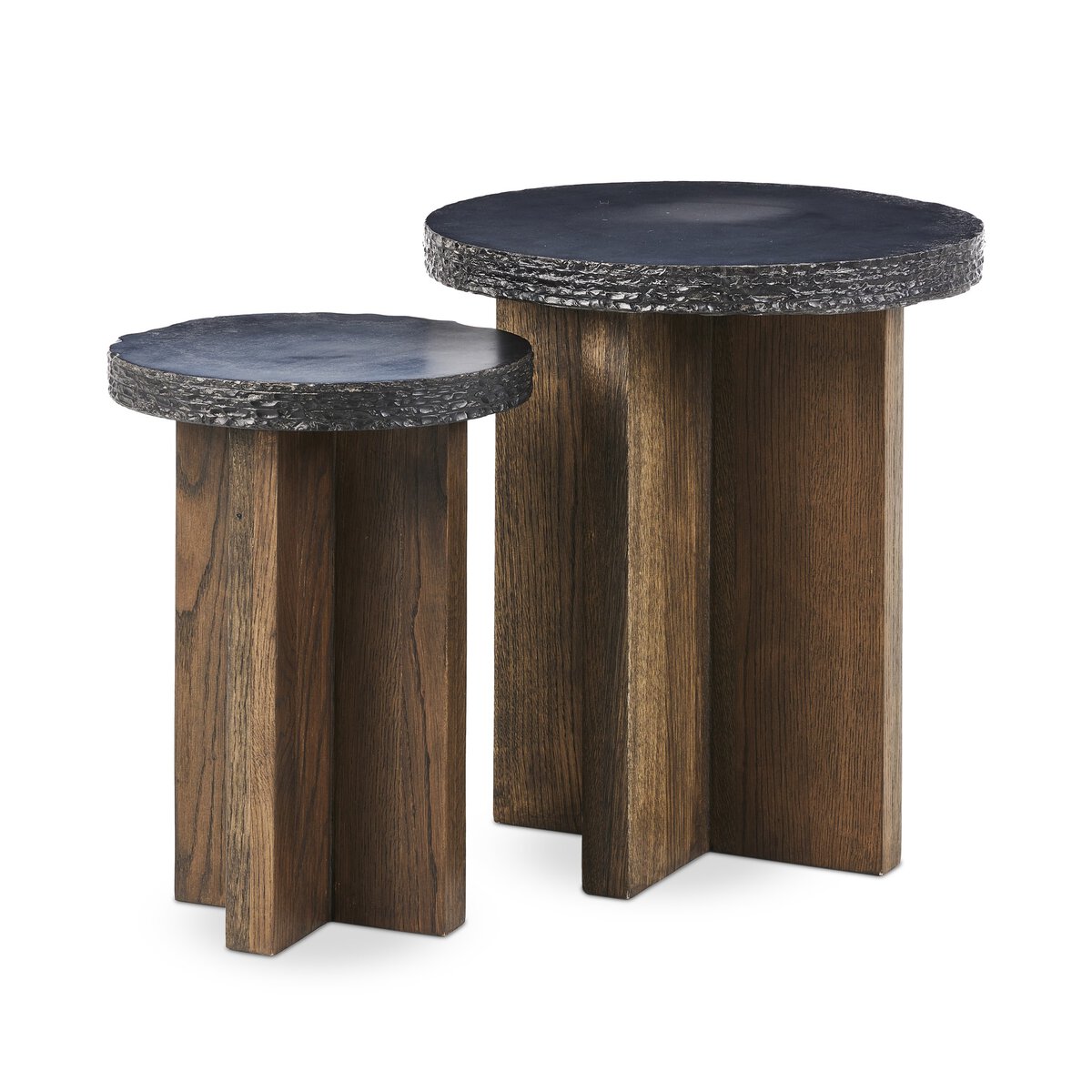 Mezes Nesting End Table - Natural Basalt