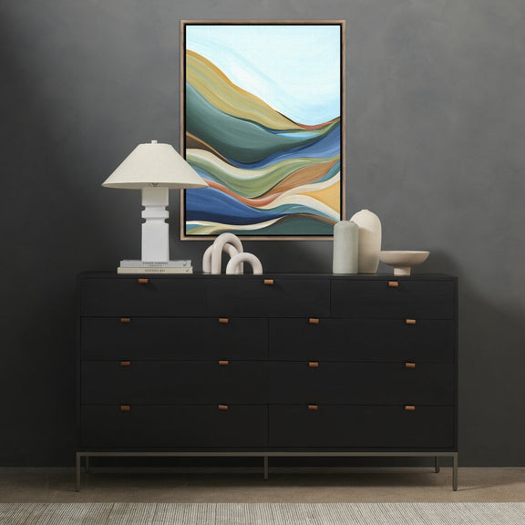 Trail To Teal Lake by Ahn Hee Strain - Rustic Walnut