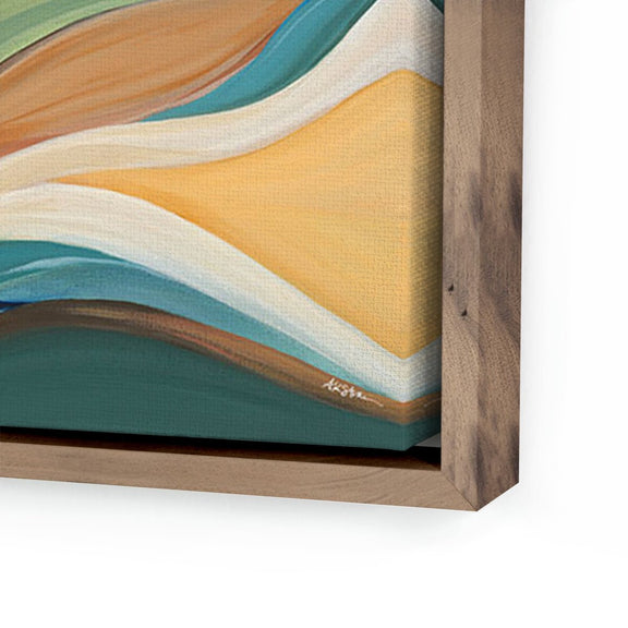 Trail To Teal Lake by Ahn Hee Strain - Rustic Walnut