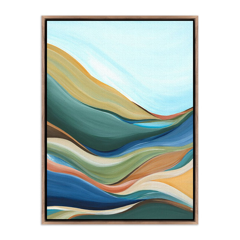 Trail To Teal Lake by Ahn Hee Strain - Rustic Walnut
