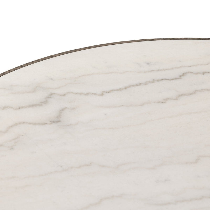 Skye Round Dining Table - White Marble