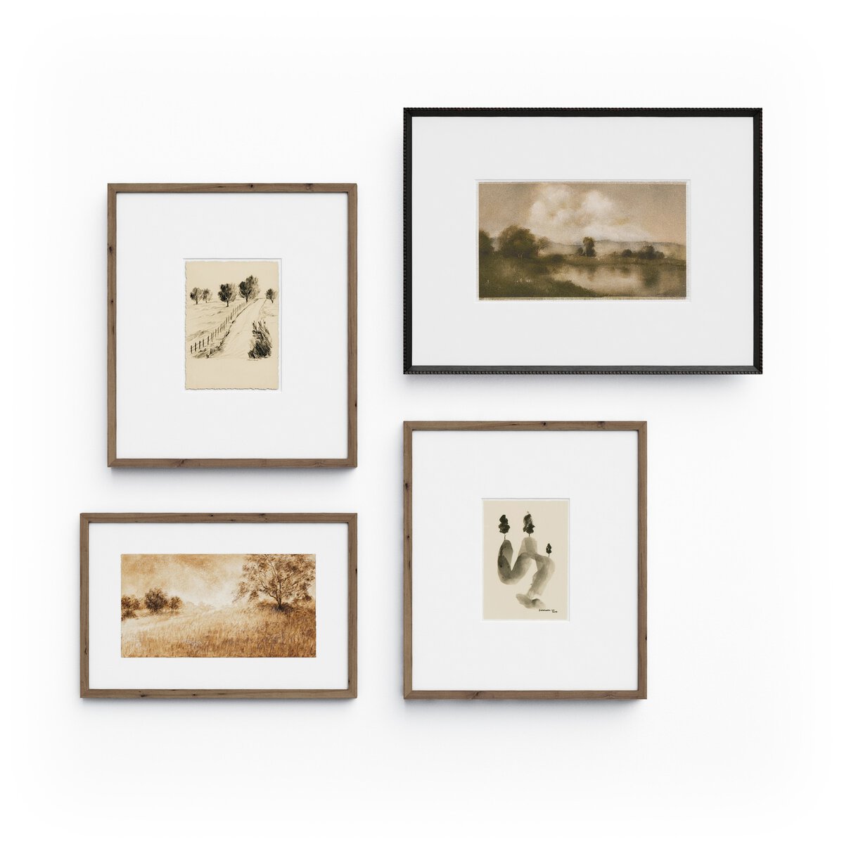 Amber Morning Set by Multi-Artist - Rustic Walnut