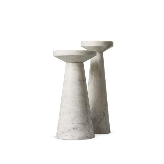 Mabel Nesting End Tables - Veined White Marble