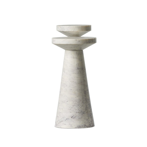 Mabel Nesting End Tables - Veined White Marble