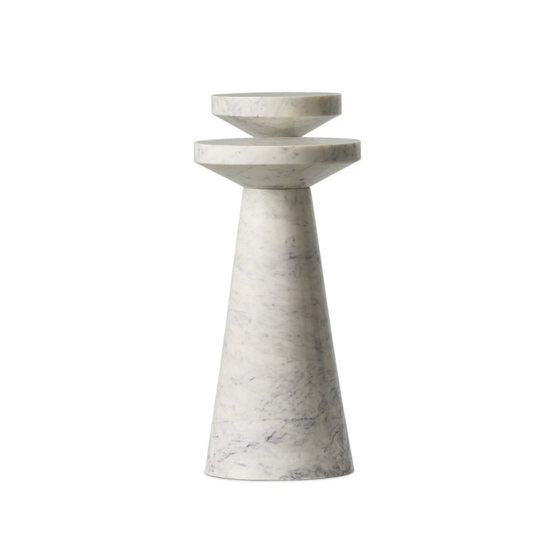 Mabel Nesting End Tables - Veined White Marble