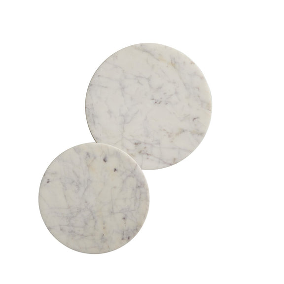 Mabel Nesting End Tables - Veined White Marble
